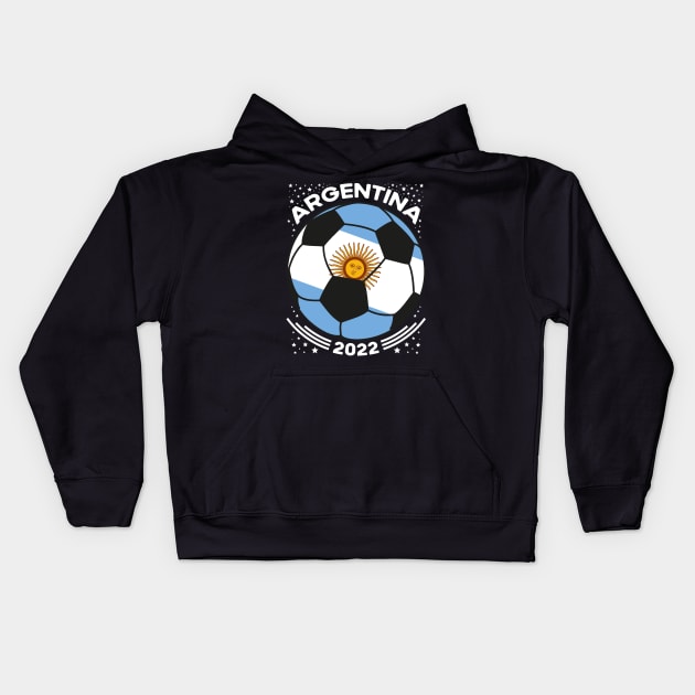 Argentina Flag Soccer Football Team Kids Hoodie by mcoshop